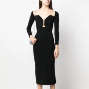 Roland Mouret V-Neck Long-Sleeved Midi/Maxi Dress